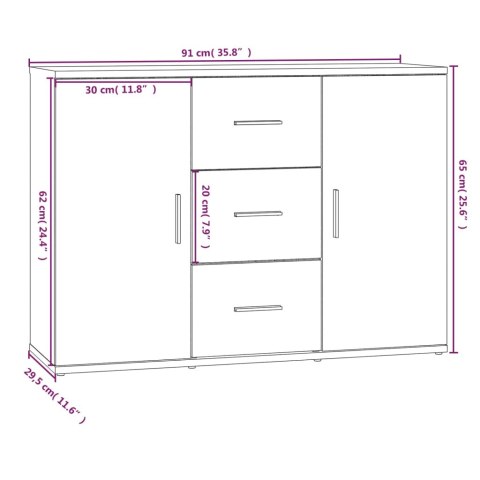  Szafka, czarna, 91x29,5x65 cm, materiał drewnopochodny Lumarko!