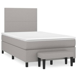  Łóżko kontynentalne z materacem, jasnoszare, tkanina 120x200 cm Lumarko!