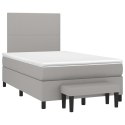  Łóżko kontynentalne z materacem, jasnoszare, tkanina 120x200 cm Lumarko!