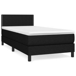  Łóżko kontynentalne z materacem, czarne, tkanina, 100x200 cm Lumarko!
