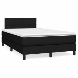  Łóżko kontynentalne z materacem, czarne, tkanina, 120x200 cm Lumarko!