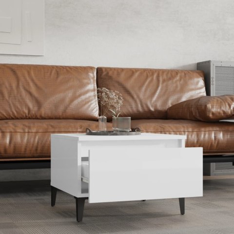  Stolik boczny, biały z połyskiem, 50x46x35 cm Lumarko!