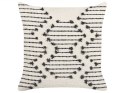  2 bawełniane poduszki dekoracyjne geometryczny wzór 45 x 45 cm beżowe z czarnym MYRTUS Lumarko!