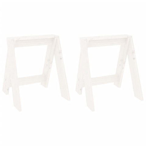  Stołki, 2 szt., białe, 40x40x45 cm, lite drewno sosnowe Lumarko!