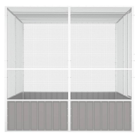  Woliera, szara, 213,5x217,5x211,5 cm, galwanizowana stal Lumarko!