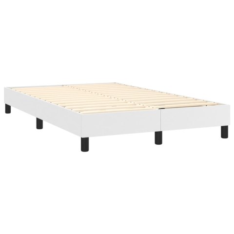  Łóżko kontynentalne z materacem, białe, ekoskóra 120x200 cm  Lumarko!