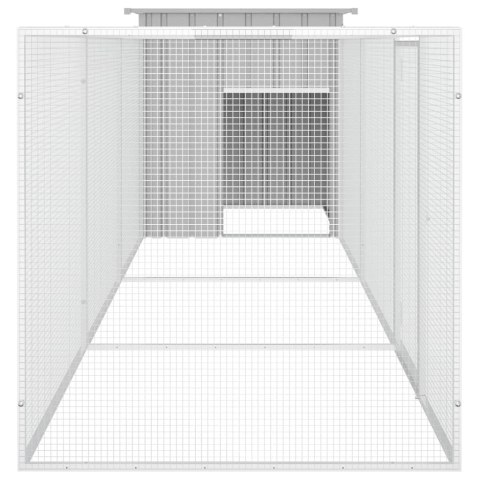  Klatka dla kurcząt, szara, 400x91x100 cm, stal  Lumarko!