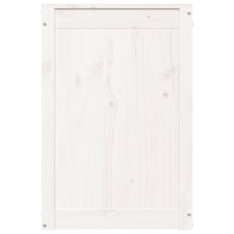  Skrzynia na pranie, biała, 44x44x66 cm, lite drewno sosnowe Lumarko!