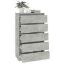  Komoda, szarość betonu, 60x36x103 cm, materiał drewnopochodny Lumarko!