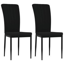  Krzesła stołowe, 2 szt., czarne, obite aksamitem Lumarko!