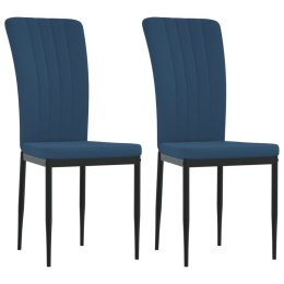  Krzesła stołowe, 2 szt., niebieskie, aksamitne Lumarko!