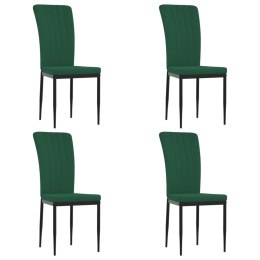  Krzesła stołowe, 4 szt., ciemnozielone, obite aksamitem Lumarko!