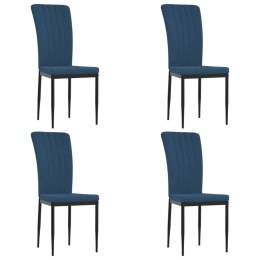  Krzesła stołowe, 4 szt., niebieskie, obite aksamitem Lumarko!