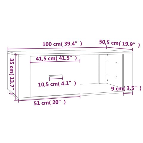  Stolik kawowy, czarny, 100x50,5x35 cm, materiał drewnopochodny Lumarko!