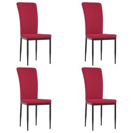 Krzesła stołowe, 4 szt., winna czerwień, obite aksamitem Lumarko!