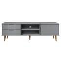  Szafka pod telewizor, szara, 158x40x49 cm, lite drewno sosnowe Lumarko!