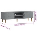  Szafka pod telewizor, szara, 158x40x49 cm, lite drewno sosnowe Lumarko!