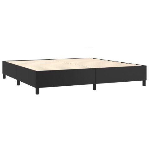  Łóżko kontynentalne z materacem, czarne, ekoskóra 200x200 cm Lumarko!