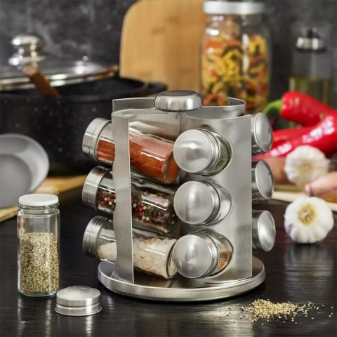 STOJAK NA PRZYPRAWY 12 POJEMNIKÓW KINGHOFF KH-4005 Lumarko!