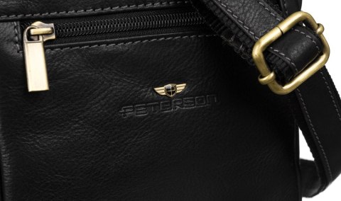 Pojemna, skórzana torba męska z kieszeniami — Peterson Lumarko!