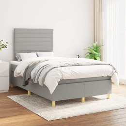  Łóżko kontynentalne z materacem, jasnoszare, tkanina 120x200 cm  Lumarko!