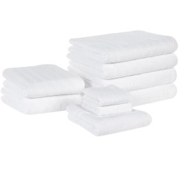 Komplet 9 ręczników bawełnianych frotte biały MITIARO Lumarko!