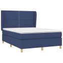  Łóżko kontynentalne z materacem, niebieskie, tkanina 140x200 cm  Lumarko!