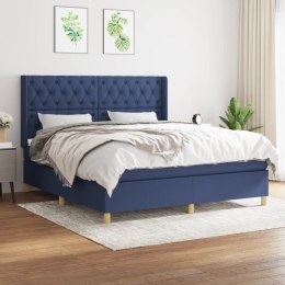  Łóżko kontynentalne z materacem, niebieskie, tkanina, 160x200cm  Lumarko!