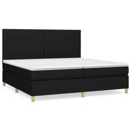  Łóżko kontynentalne z materacem, czarne, tkanina, 200x200 cm  Lumarko!
