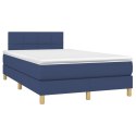  Łóżko kontynentalne z materacem, niebieskie 120x200 cm, tkanina  Lumarko!
