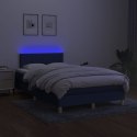  Łóżko kontynentalne z materacem, niebieskie 120x200 cm, tkanina  Lumarko!
