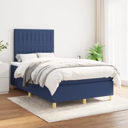  Łóżko kontynentalne z materacem, niebieskie, tkanina 120x200 cm  Lumarko!