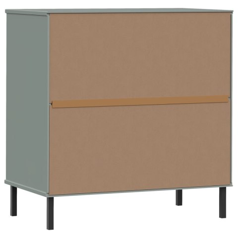 Komoda OSLO z 3 szufladami, szara, 77x40x79,5 cm, lite drewno  Lumarko!
