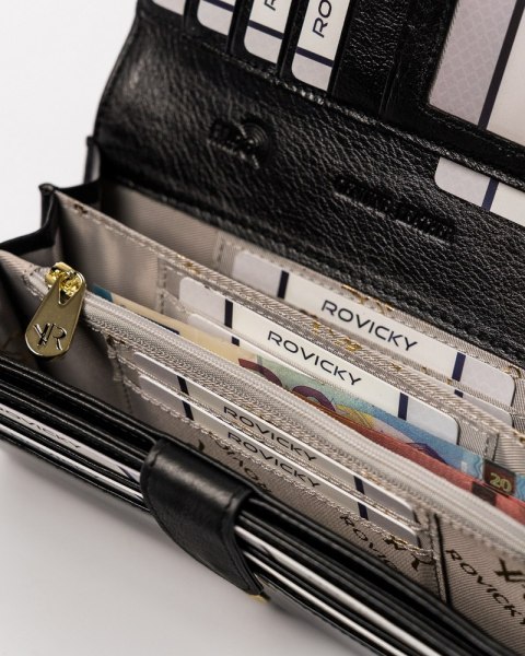 Klasyczny portfel damski z dużą sekcją na karty — Rovicky Lumarko!