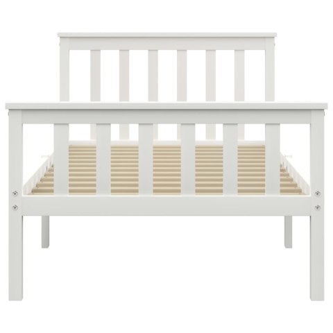 Rama łóżka, biała, lite drewno sosnowe, 100 x 200 cm Lumarko!