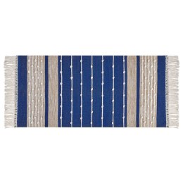 Dywan bawełniany 80 x 150 cm niebieski z beżowym KONDHALI Lumarko!