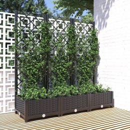 Donica ogrodowa z kratką, czarna, 120x40x121,5 cm, PP Lumarko!