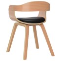 Krzesło stołowe, czarne, gięte drewno i sztuczna skóra Lumarko!