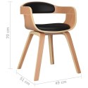Krzesło stołowe, czarne, gięte drewno i sztuczna skóra Lumarko!