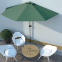 Półparasol balkonowy na słupku z aluminium, 300x150 cm, zielony Lumarko!