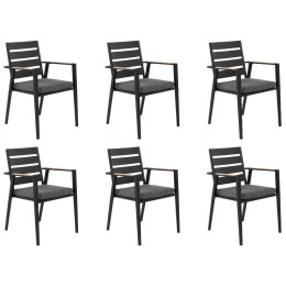 Zestaw 6 krzeseł ogrodowych czarny TAVIANO Lumarko!