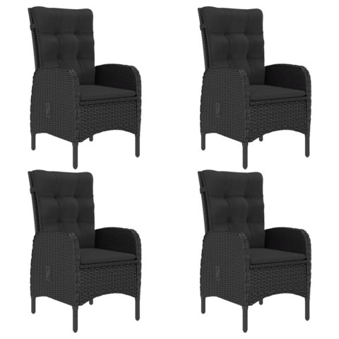 5-częściowy zestaw mebli ogrodowych, rattan PE i akacja, czarny Lumarko!