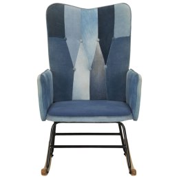 Fotel bujany, niebieski, patchwork jeansowy z płótna Lumarko!