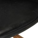 Fotel bujany z podnóżkiem, czarny, skóra naturalna Lumarko!