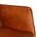 Fotel bujany z podnóżkiem, jasnobrązowy, skóra naturalna Lumarko!