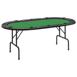 Składany stół do pokera dla 10 osób, zielony, 206x106x75 cm Lumarko!