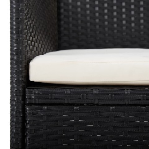 5-częściowy zestaw mebli ogrodowych z poduszkami, czarny Lumarko!