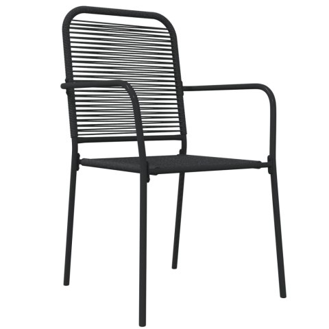 7-cz. zestaw mebli do ogrodu, czarny, sznur bawełniany i stal Lumarko!