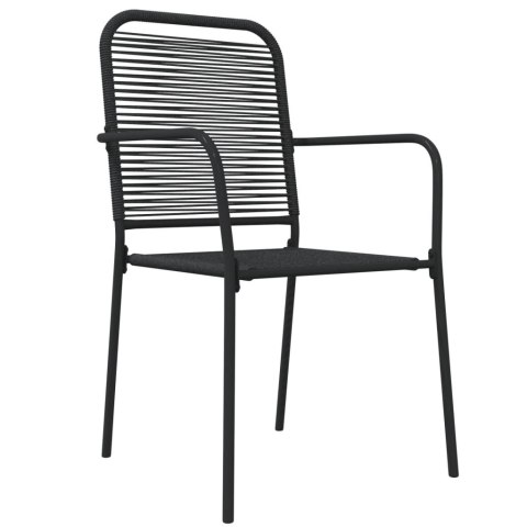 7-cz. zestaw mebli do ogrodu, czarny, sznur bawełniany i stal Lumarko!