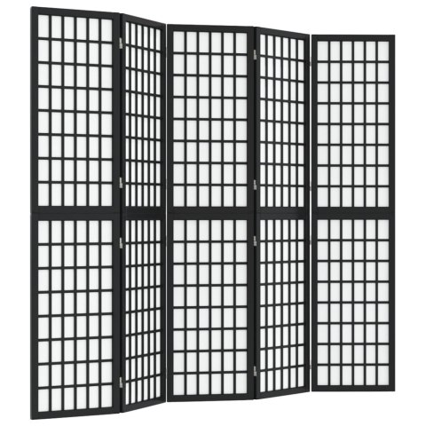 Składany parawan 5-panelowy, styl japoński, 200x170 cm, czarny Lumarko!